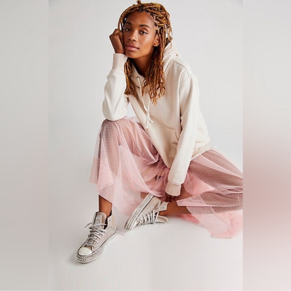 Free people zuma hoodie tan ombré